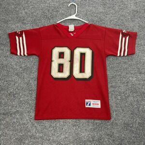 Vintage Logo 7 San Francisco 49ers Jersey Youth M Red Jerry Rice 80 90s Football